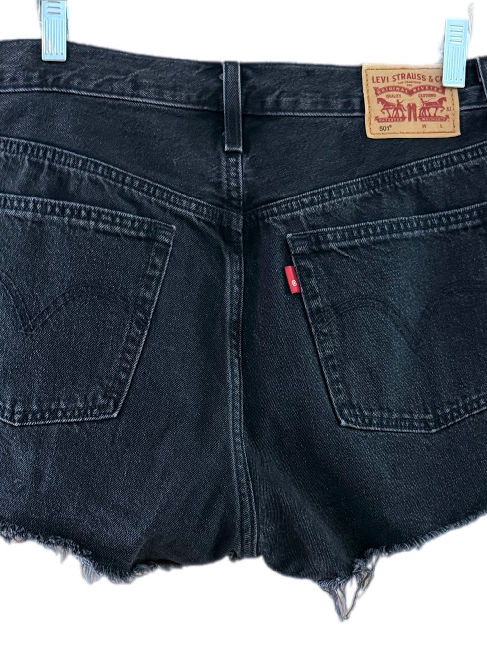 Levi’s 501 black cut off shorts high rise size 30 - Picture 9 of 16